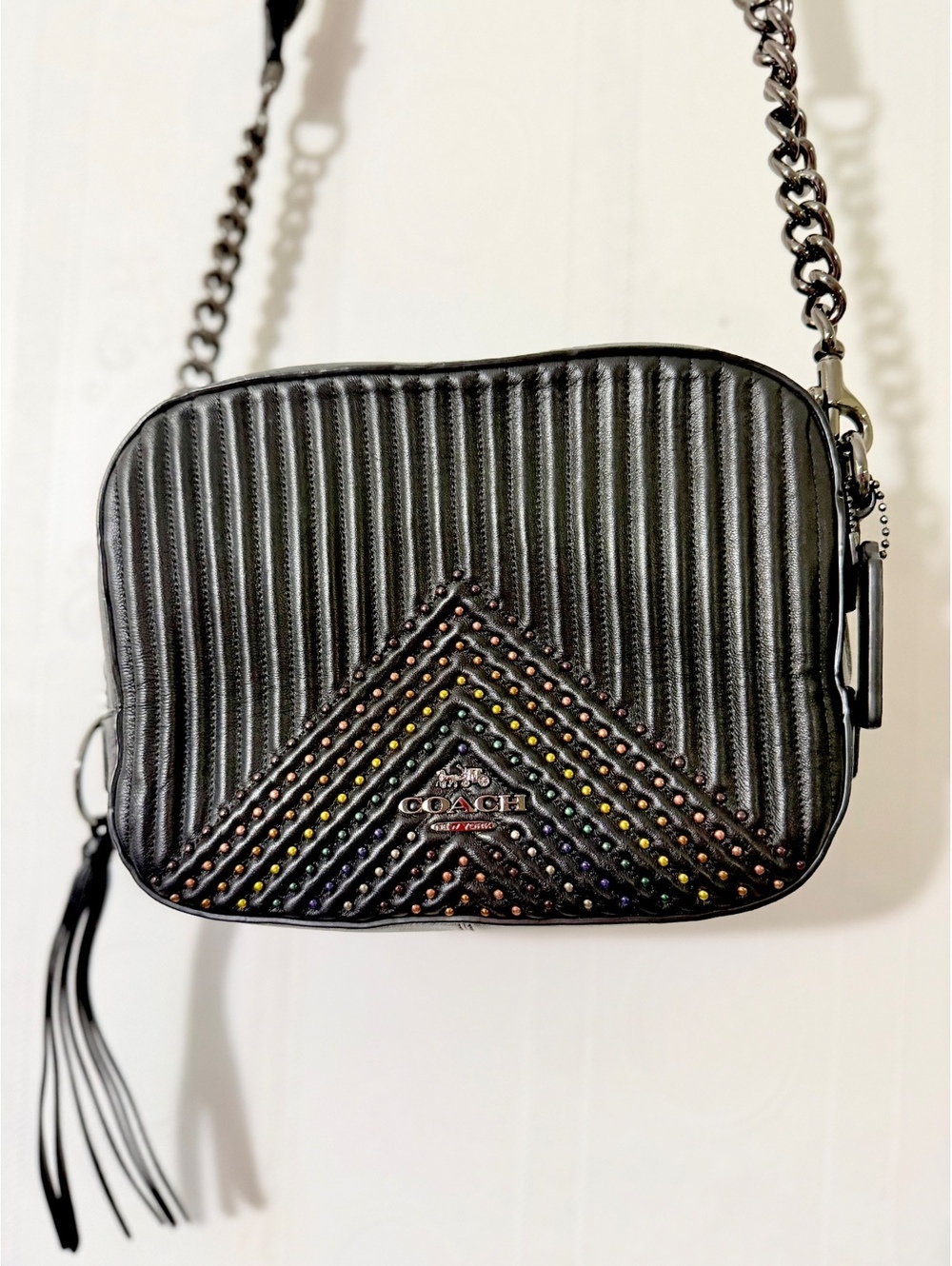 Coach Quilted Black Camera Crossbody